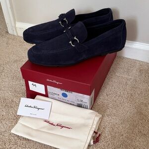 Salvatore Ferragamo Men's Dark Blue Marin Loafers Size 10E